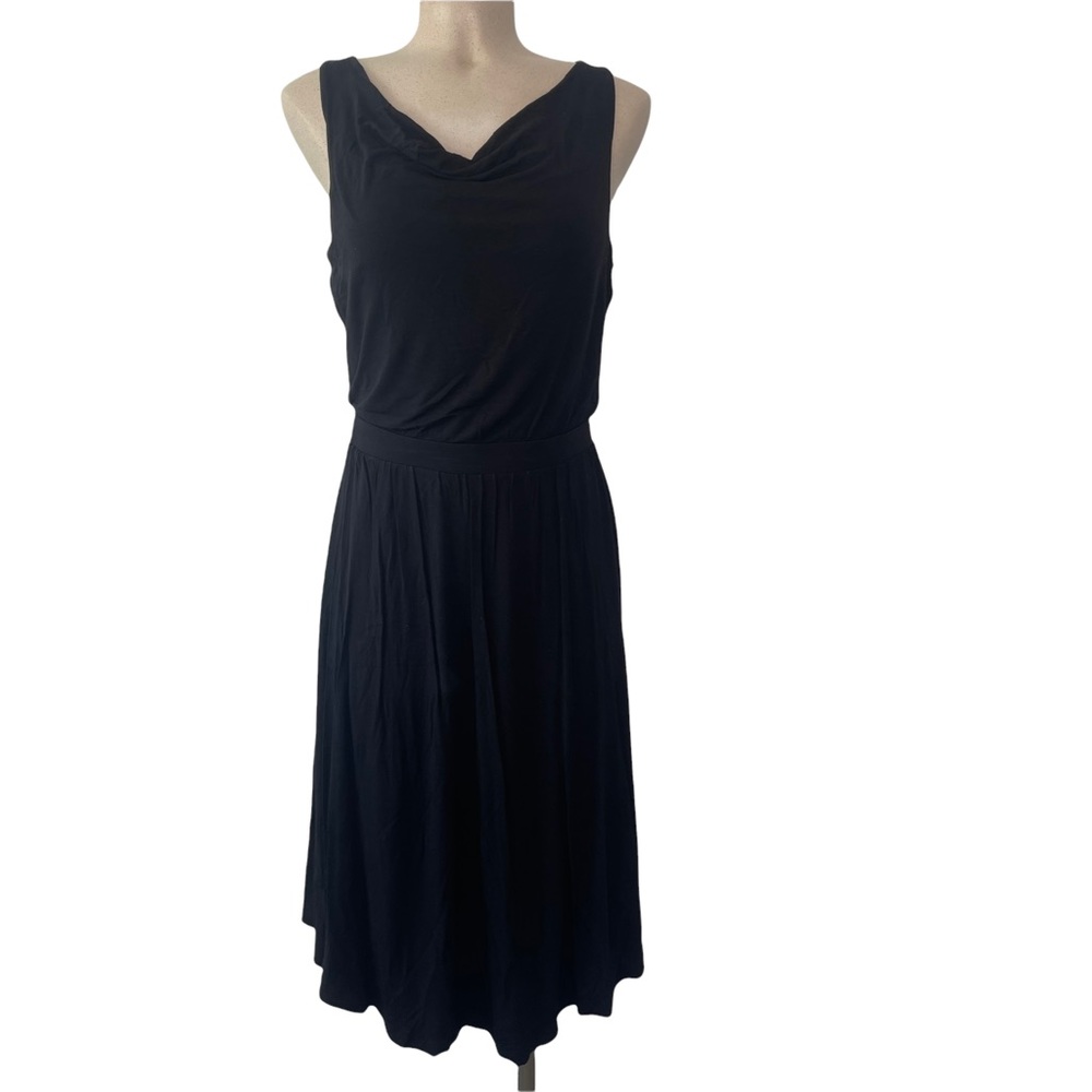 Maeve by Anthropologie Black Cowl Neck Midi Dress Small Pre-Owned - Picture 4 of 10